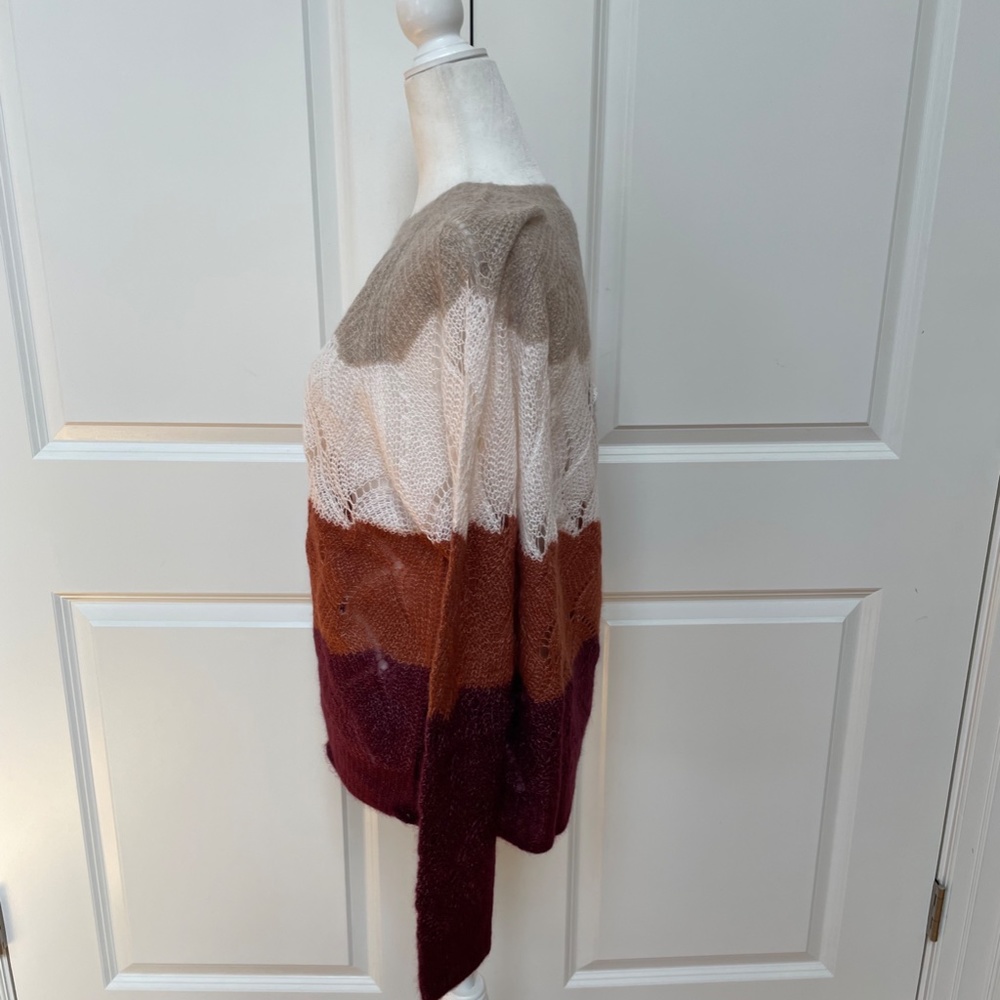Striped Wave Stitch Cashmere and Silk-blend Sweater from AUTUMN CASHMERE - Picture 6 of 10